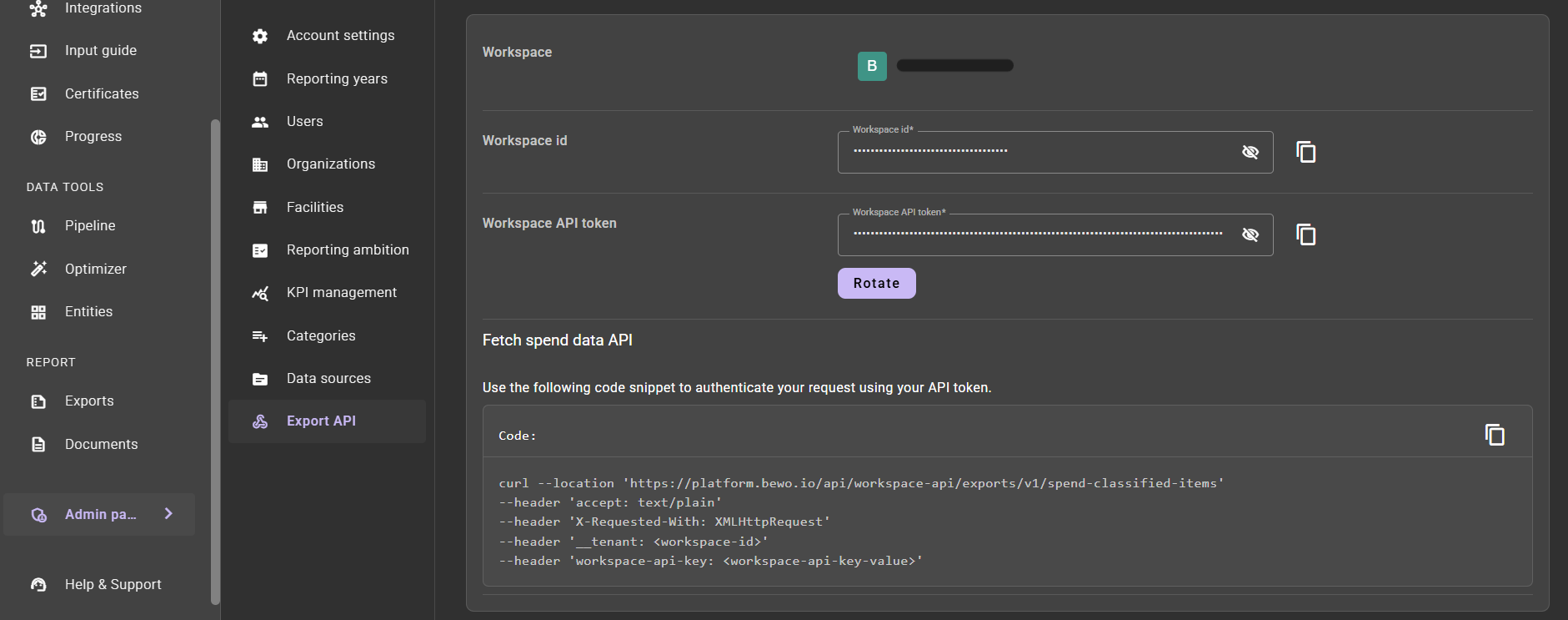 Export API Authorization 2
