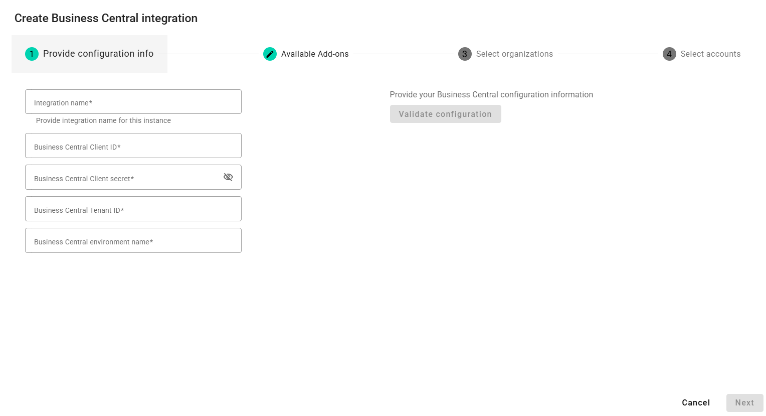 Business Central client form