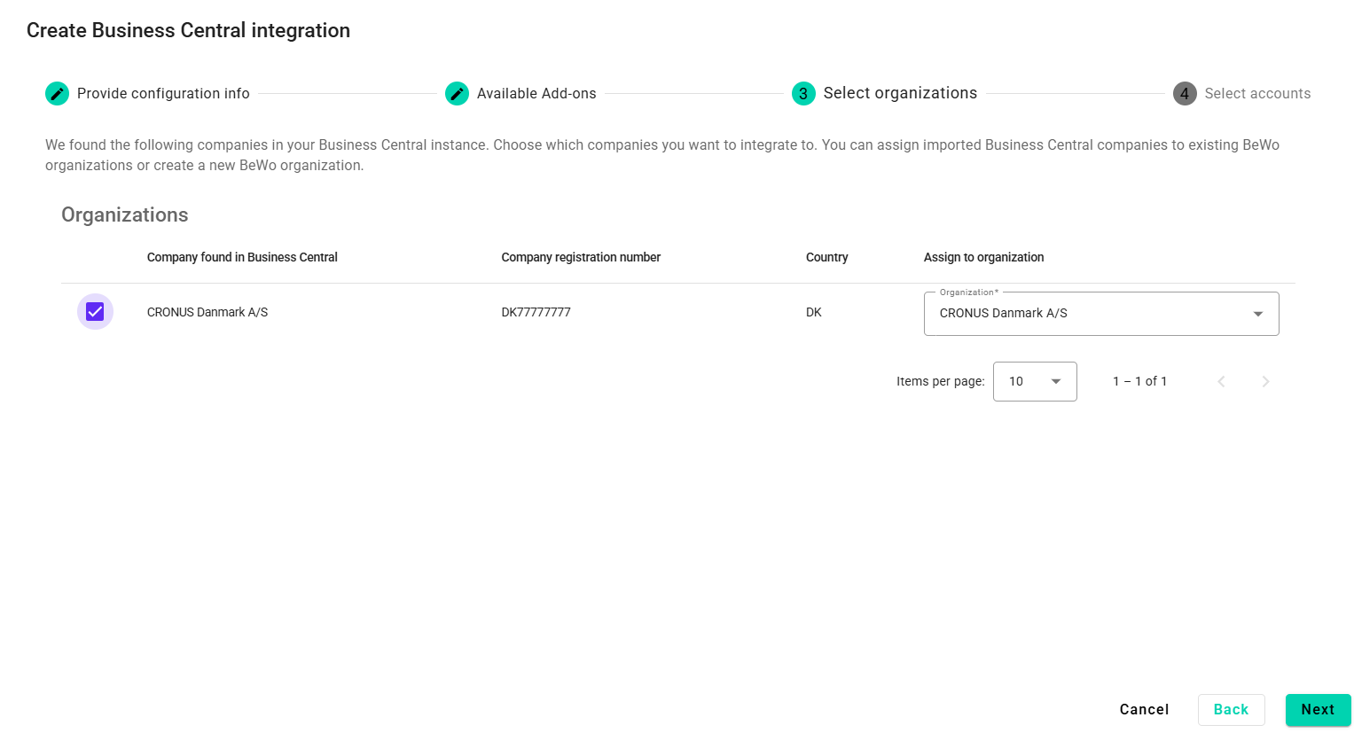 Assign to existing organization