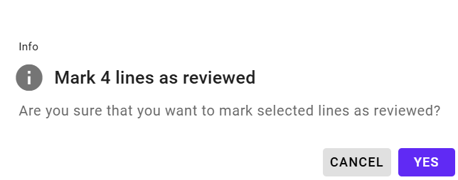 Confirm Mark as Reviewed