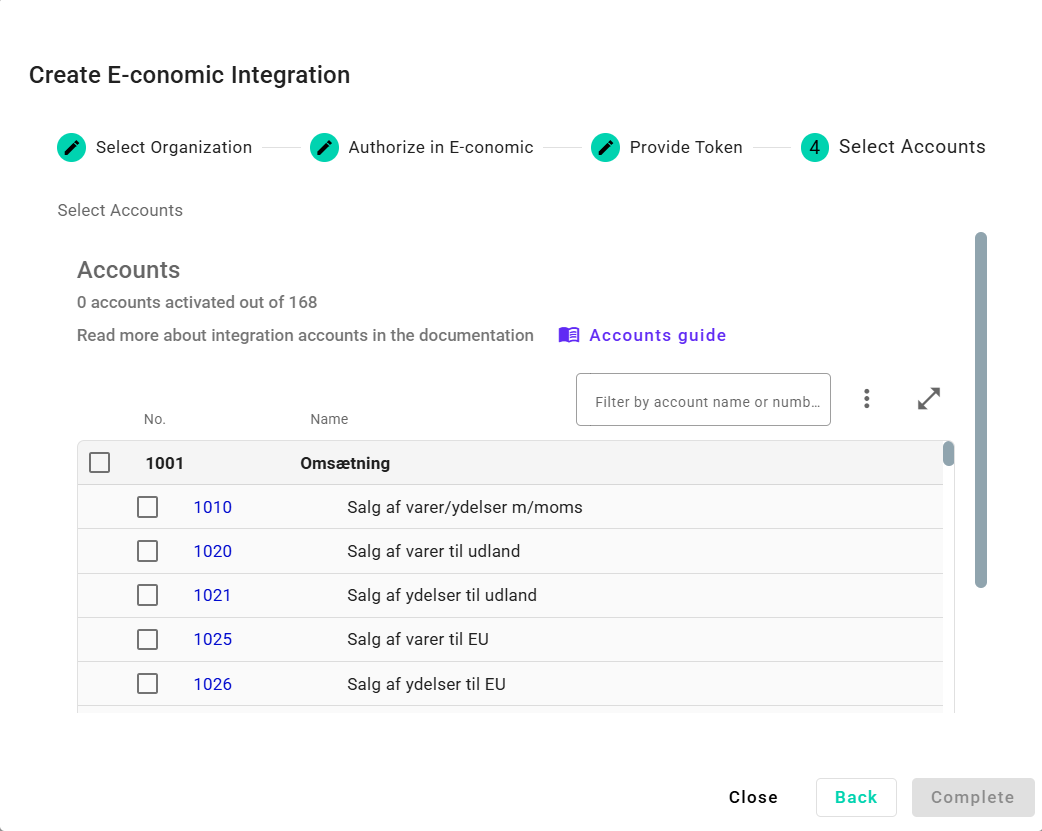 E-conomic accounts