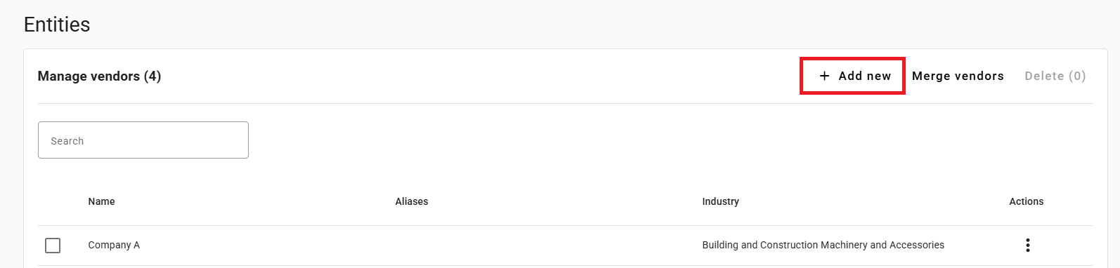 Create Vendor