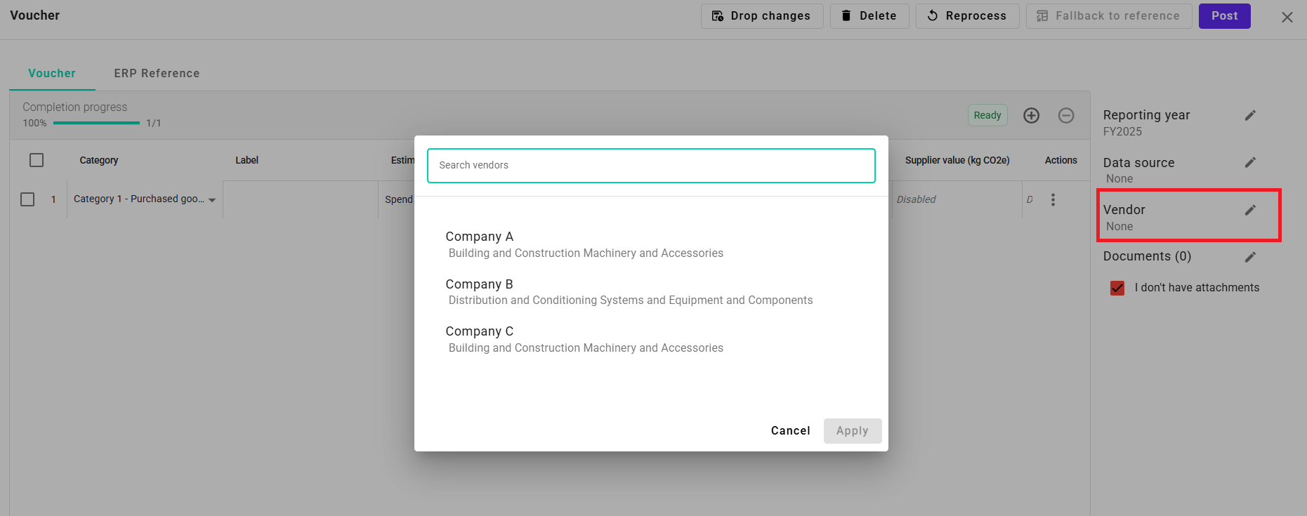 Select Vendor