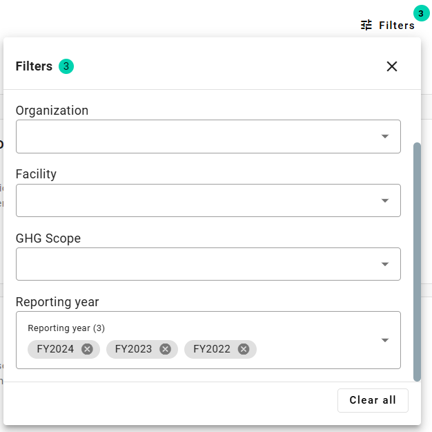 Select Multiple Reporting Years