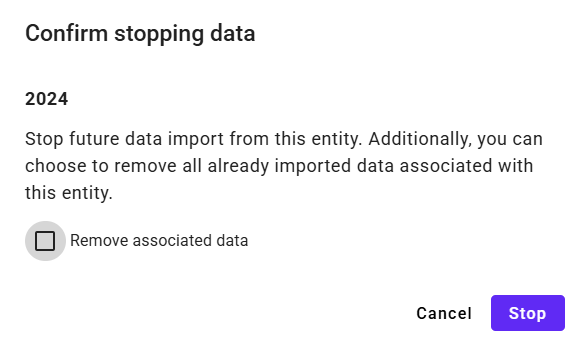 Deselecting Reporting Years